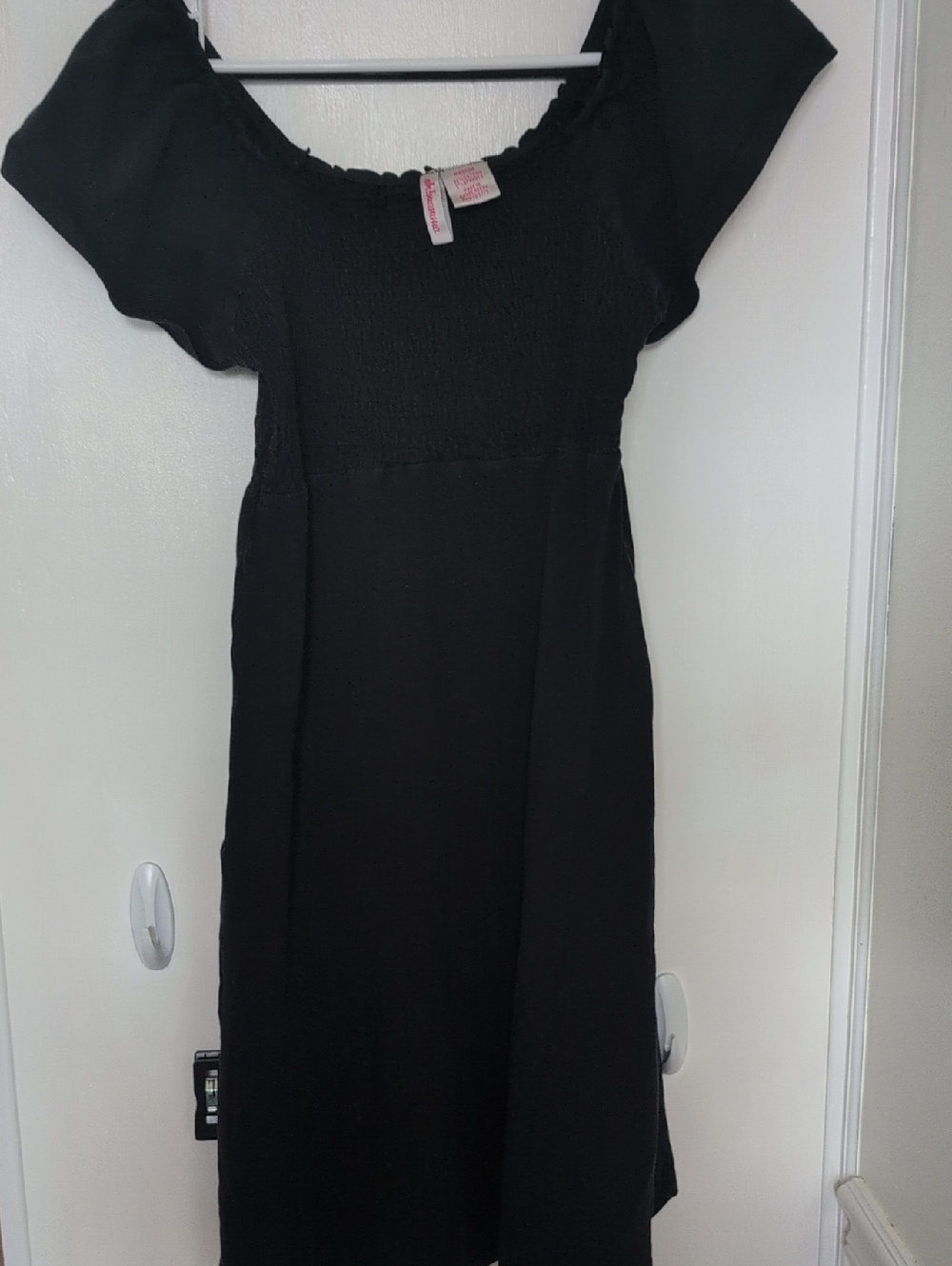 Oh Momma Black Smocked Bodice Casual Dress